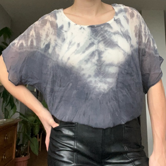 Anthropologie 100% Silk Tie Dye Airy Blouse - Picture 2 of 11